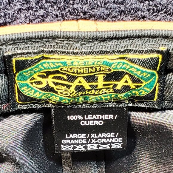 VINTAGE TOP GRAIN LEATHER NEWSPAPER BOY FLAT CAP BY SCALA ...LIGHT CARAMEL L/XL - Picture 5 of 5